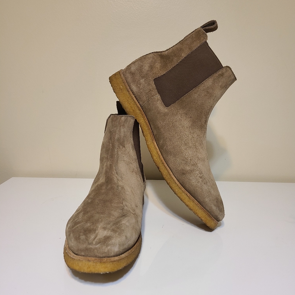 All Saints Cream Suede Chukka / Chelsea Boots Sz 10 [N5J]